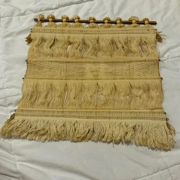 Boho Hand Woven Textile Tapestry Wallhanging Vintage Handmade - Picture 10 of 10